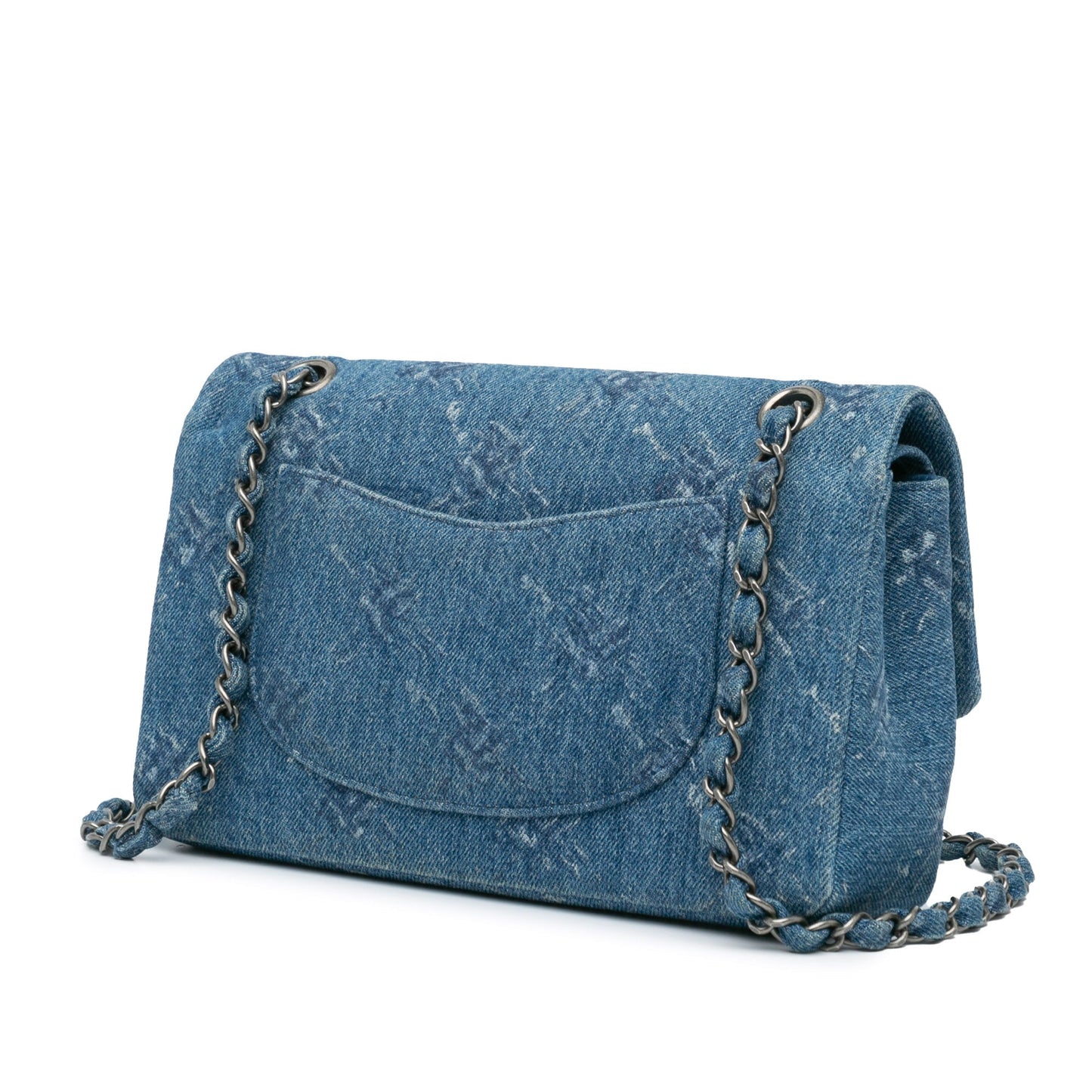 Chanel Sac Medium Classic Printed Denim Double Flap