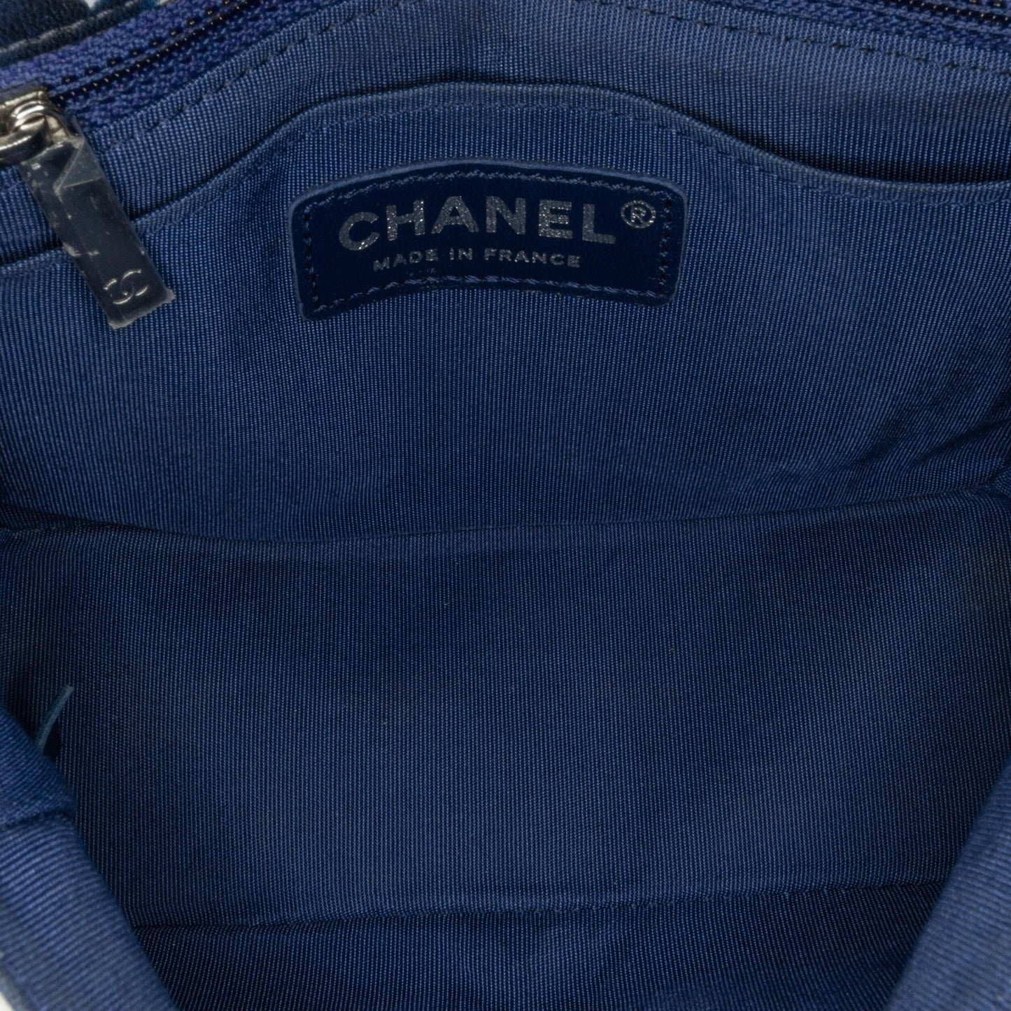 Blue Chanel Mini Square Classic Printed Lambskin Airlines Flap Crossbody Bag
