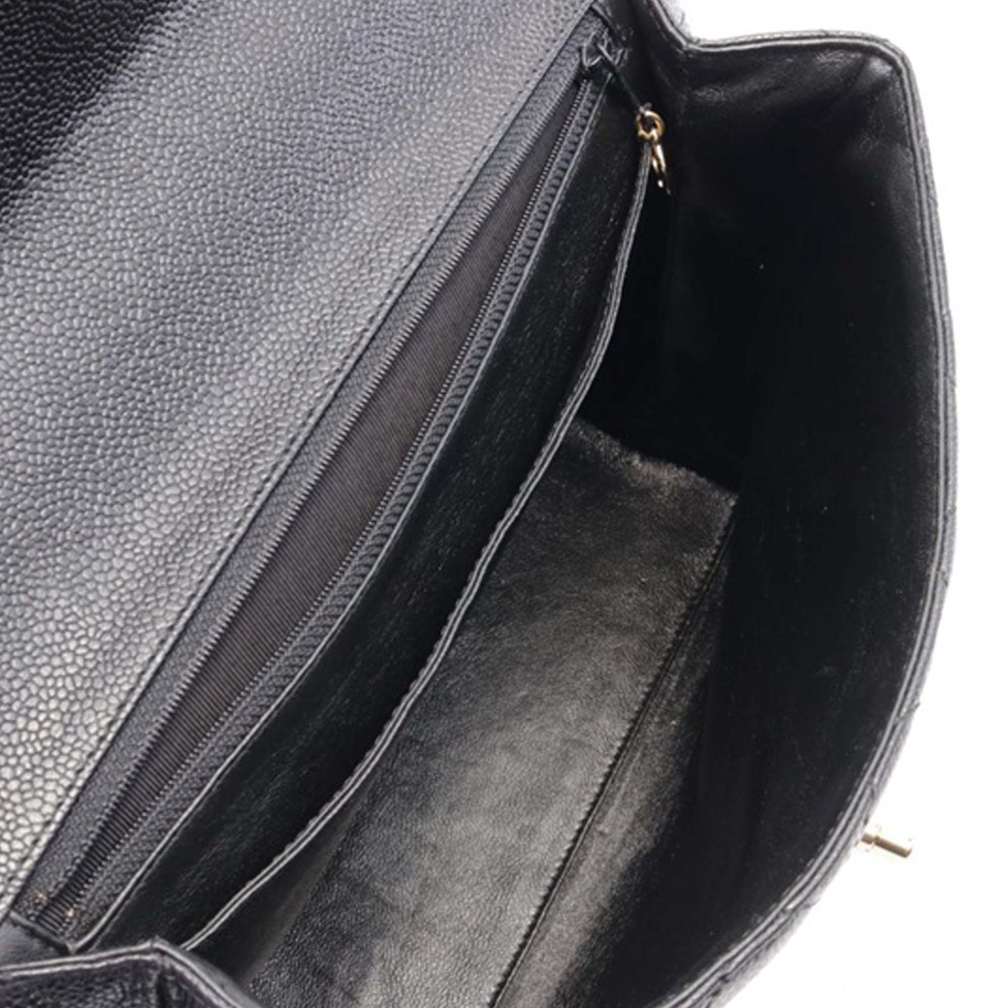 Black Chanel Caviar Kelly Top Handle Bag