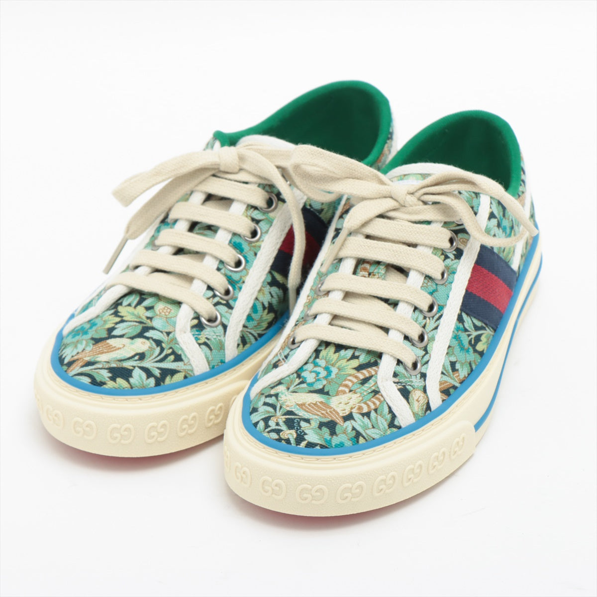 Gucci Canvas Trainers 34 Women's Green Tennis 1977 -