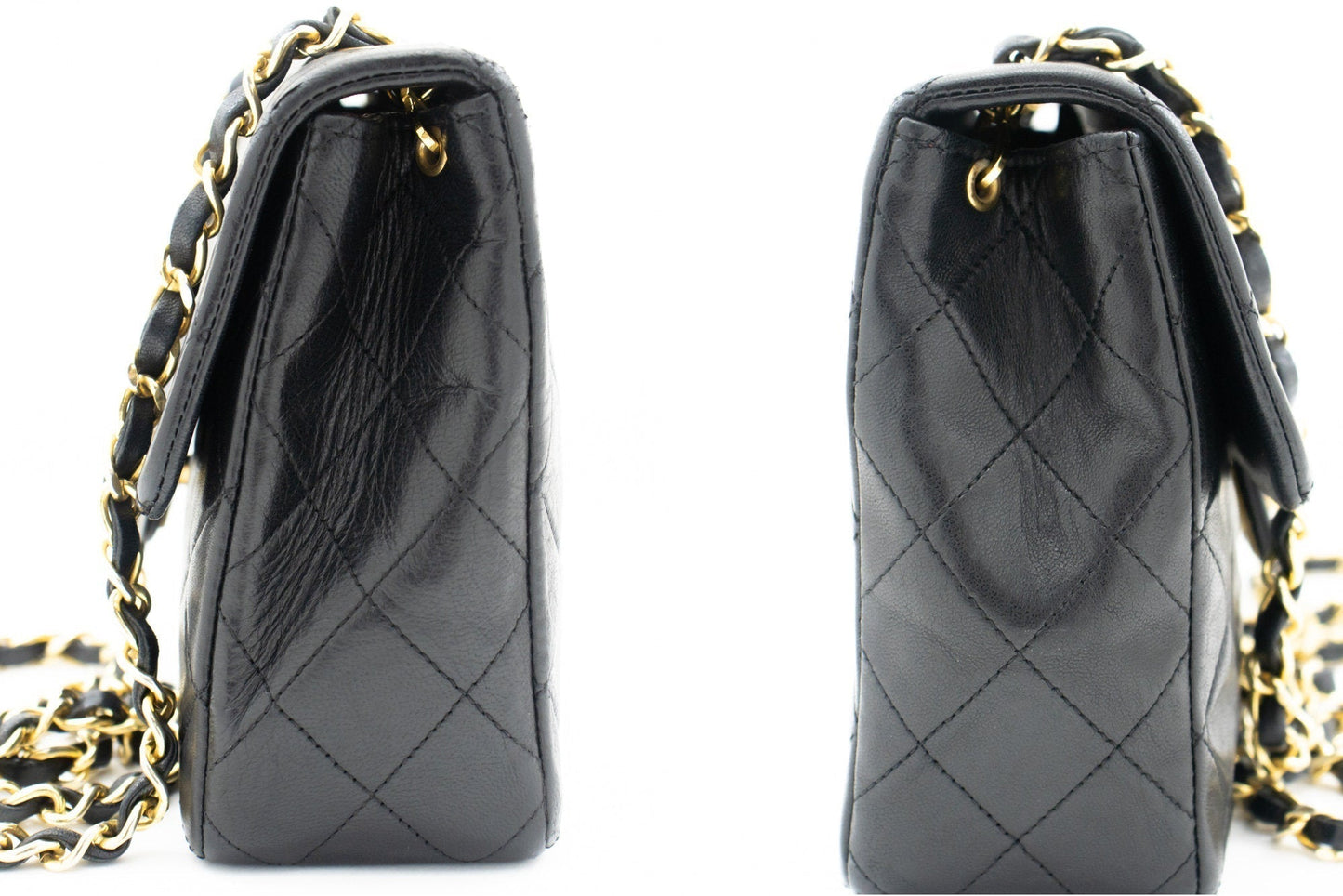 CHANEL Mini Square Small Chain Shoulder Bag Crossbody Black Quilt k83