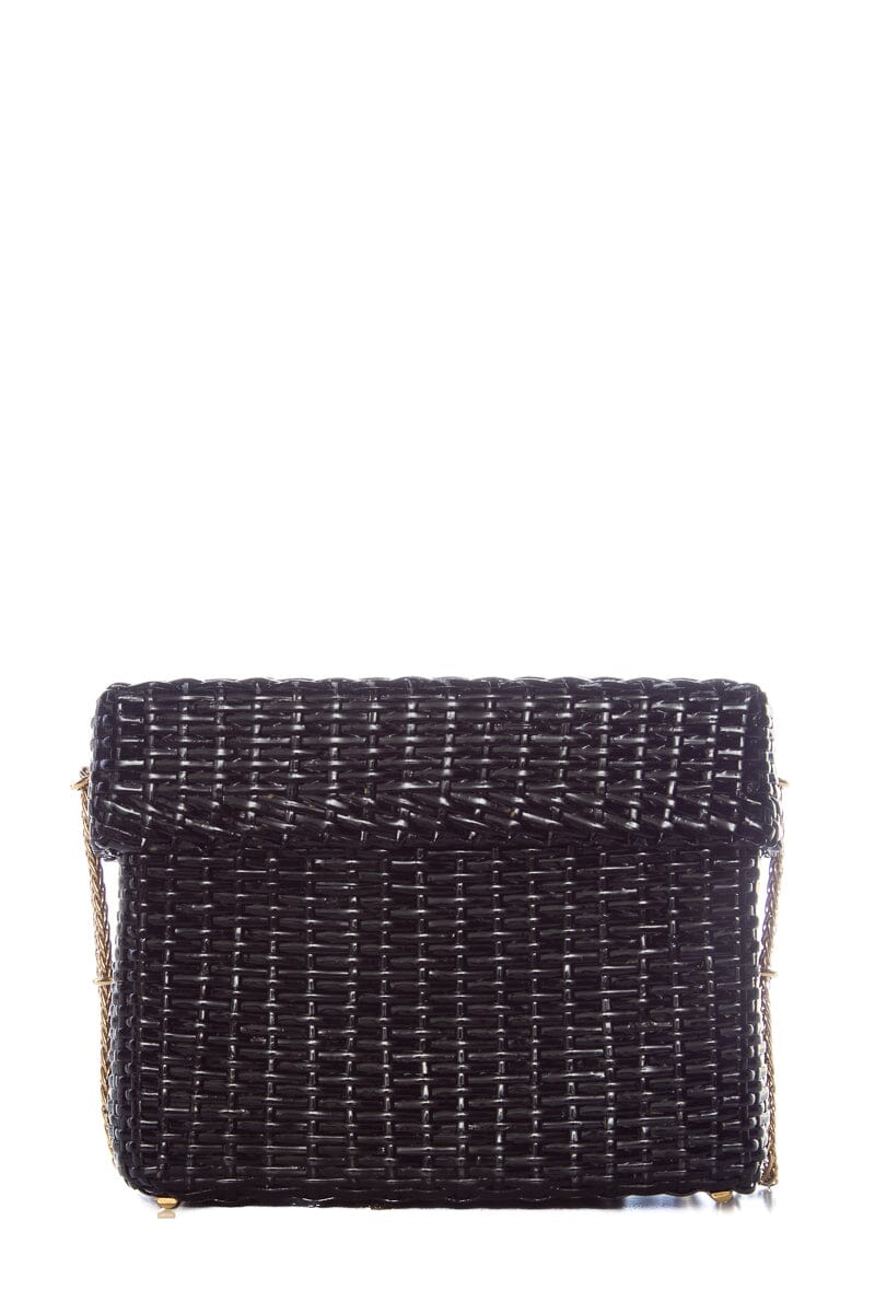 Chanel Black Wicker Basket Bag Cross-Body