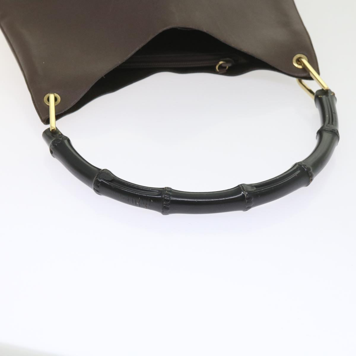 GUCCI Bamboo Shoulder Bag Leather Brown ac2294