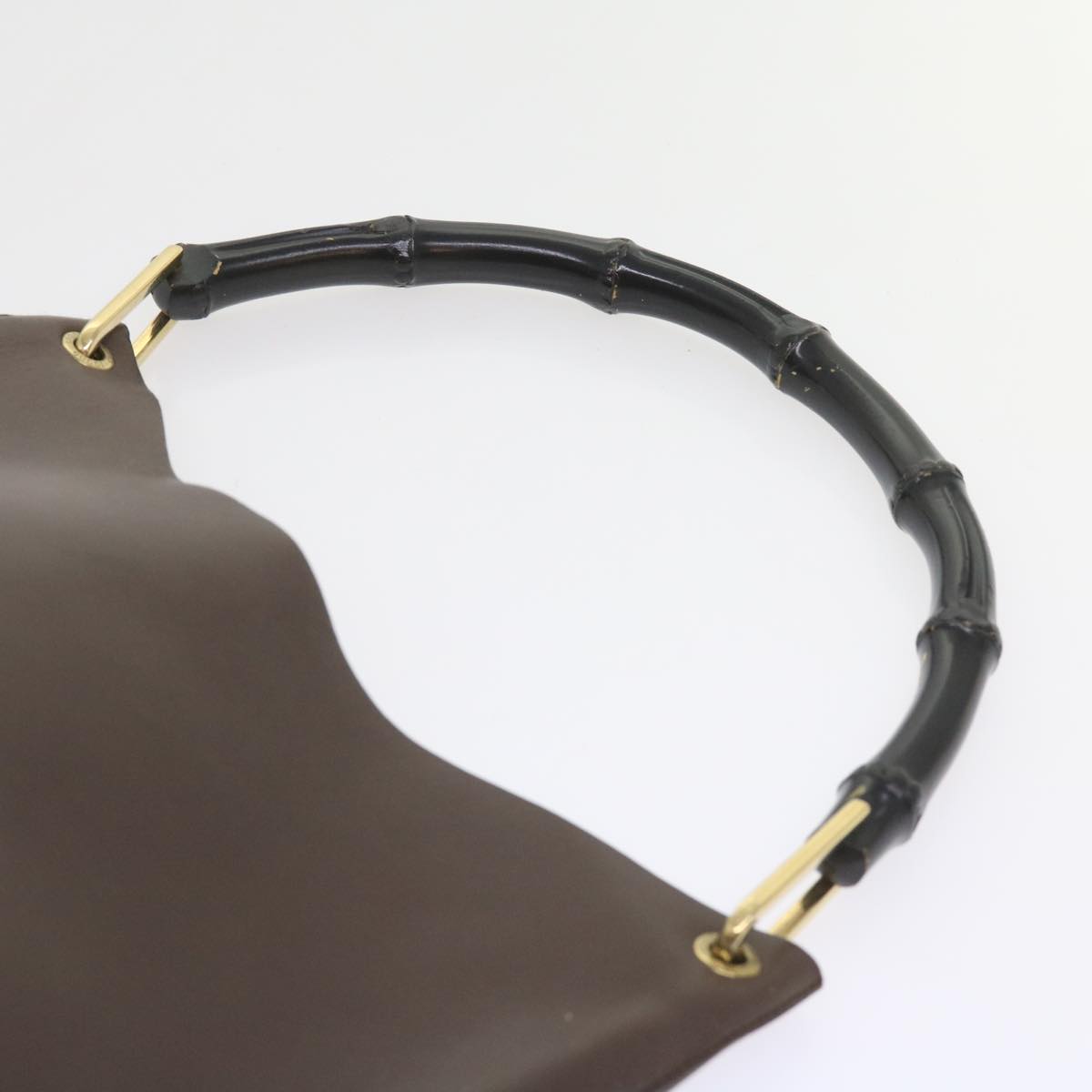 GUCCI Bamboo Shoulder Bag Leather Brown ac2294