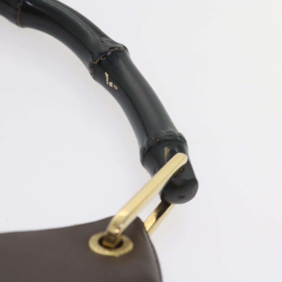 GUCCI Bamboo Shoulder Bag Leather Brown ac2294