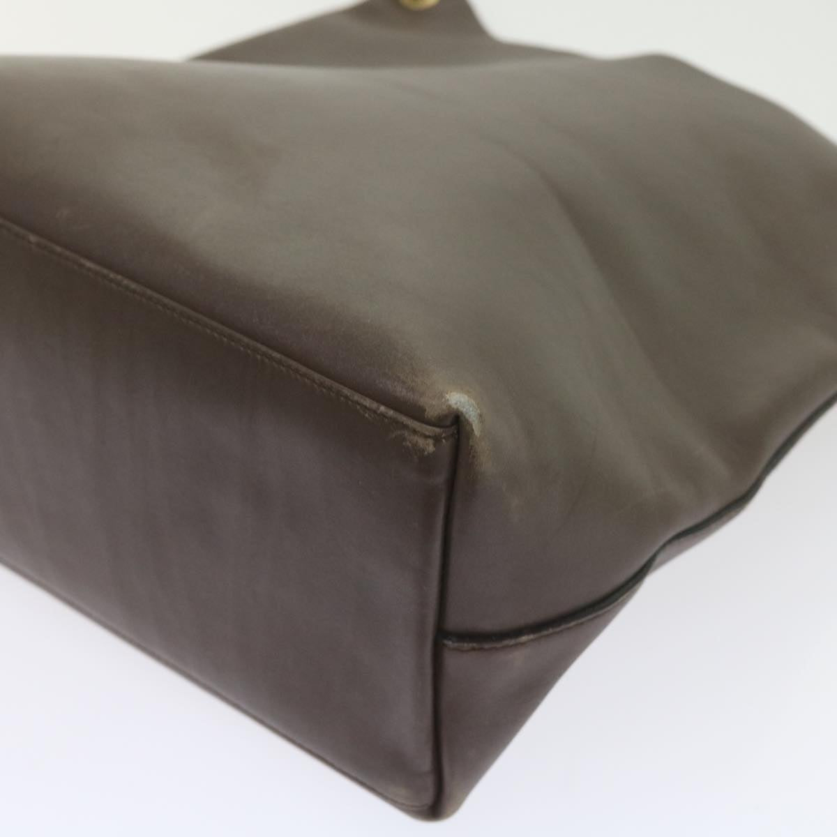 GUCCI Bamboo Shoulder Bag Leather Brown ac2294
