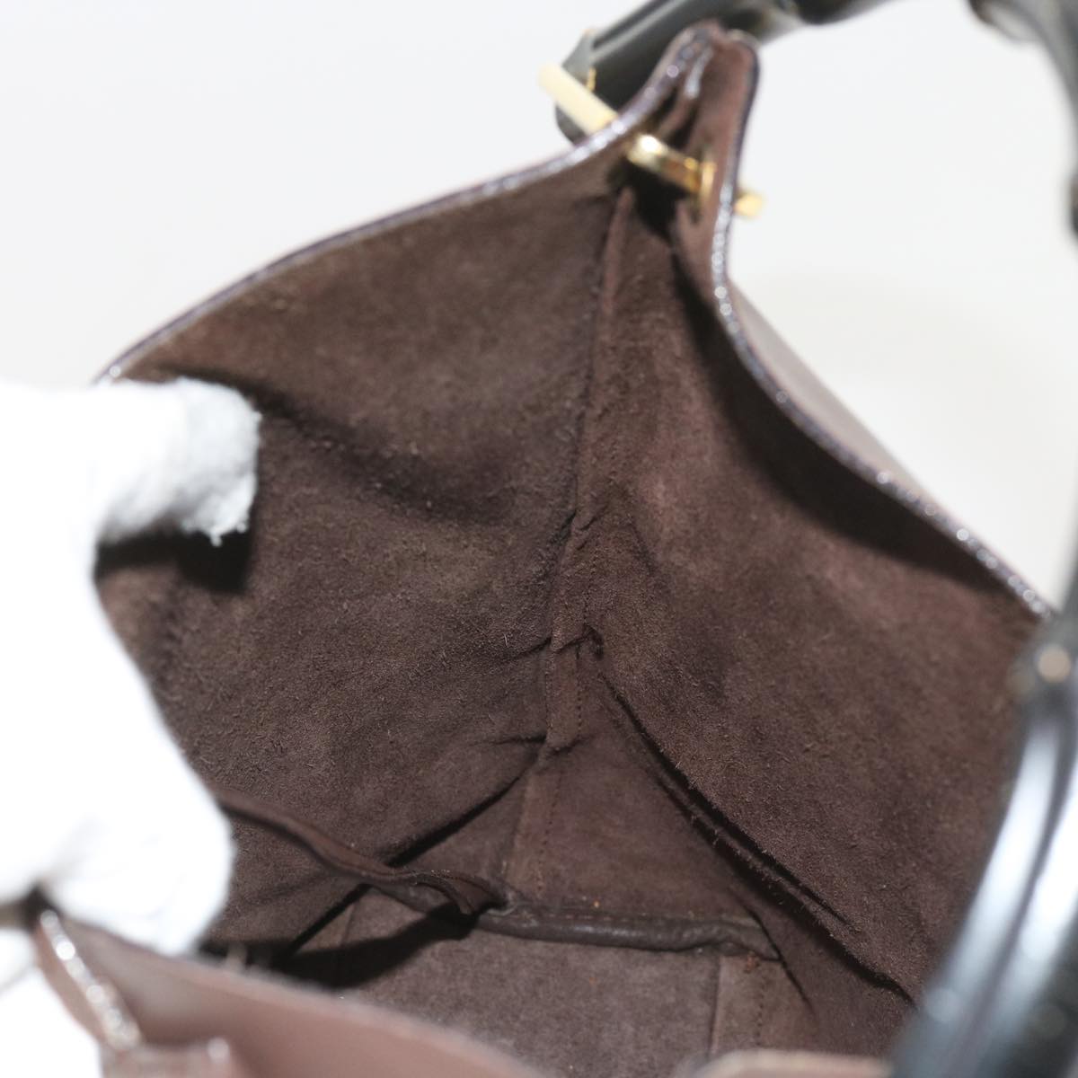 GUCCI Bamboo Shoulder Bag Leather Brown ac2294