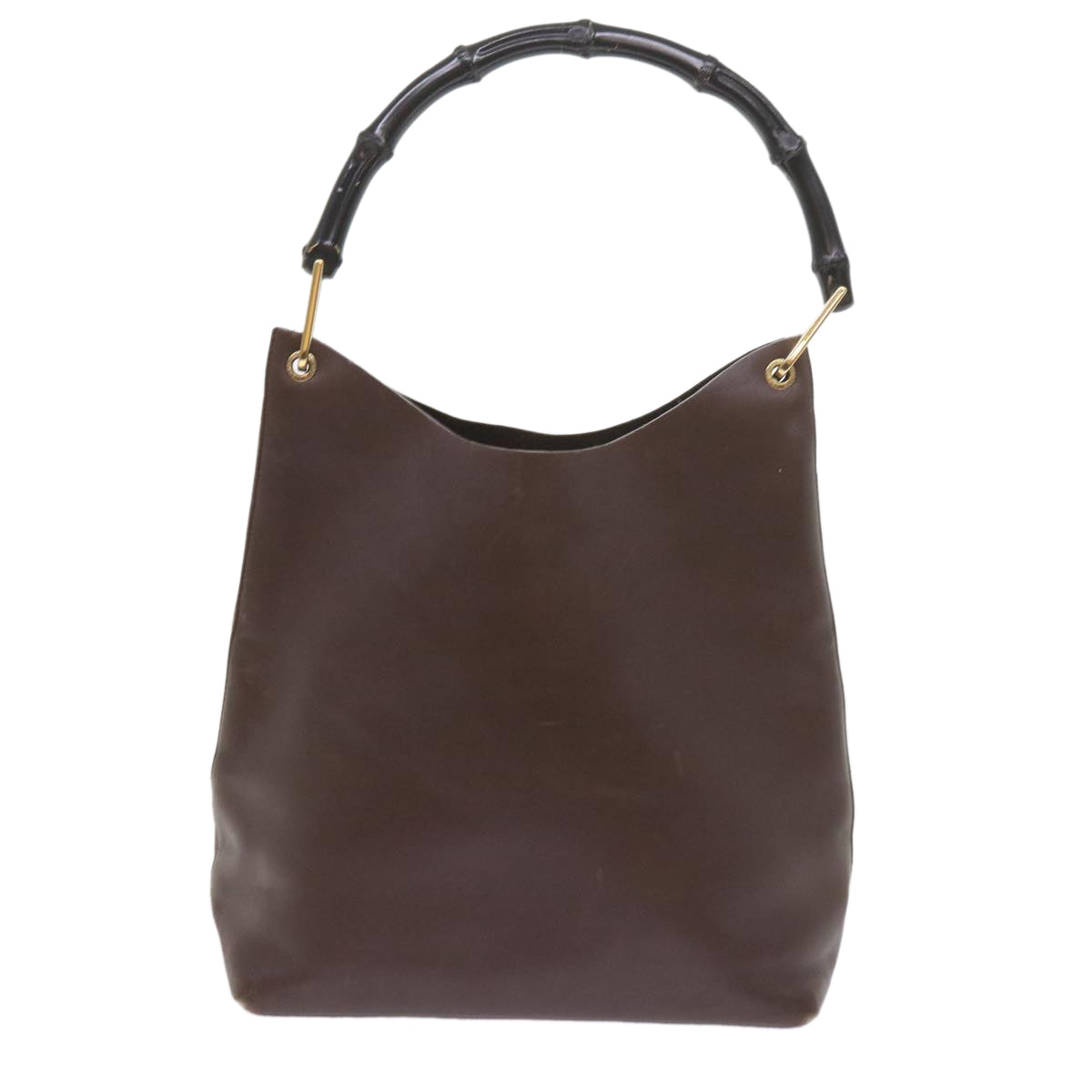 GUCCI Bamboo Shoulder Bag Leather Brown ac2294