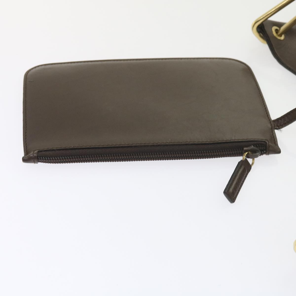 GUCCI Bamboo Shoulder Bag Leather Brown ac2294