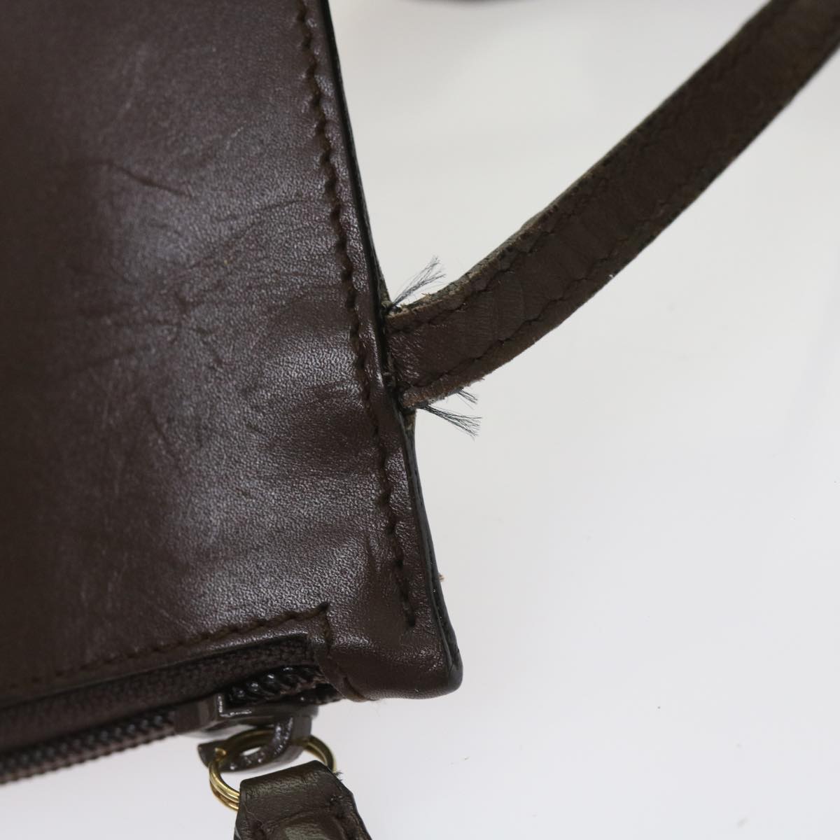 GUCCI Bamboo Shoulder Bag Leather Brown ac2294