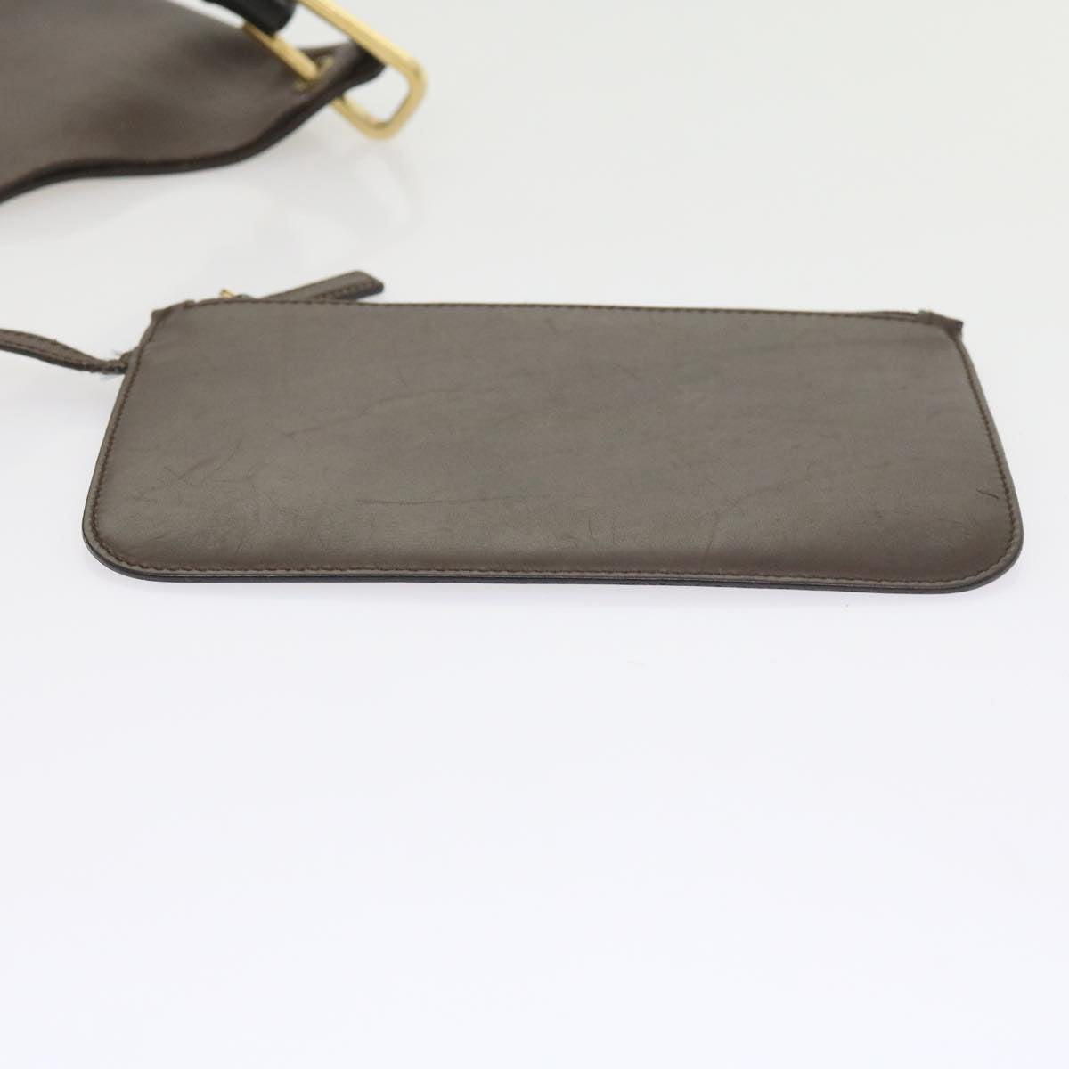 GUCCI Bamboo Shoulder Bag Leather Brown ac2294
