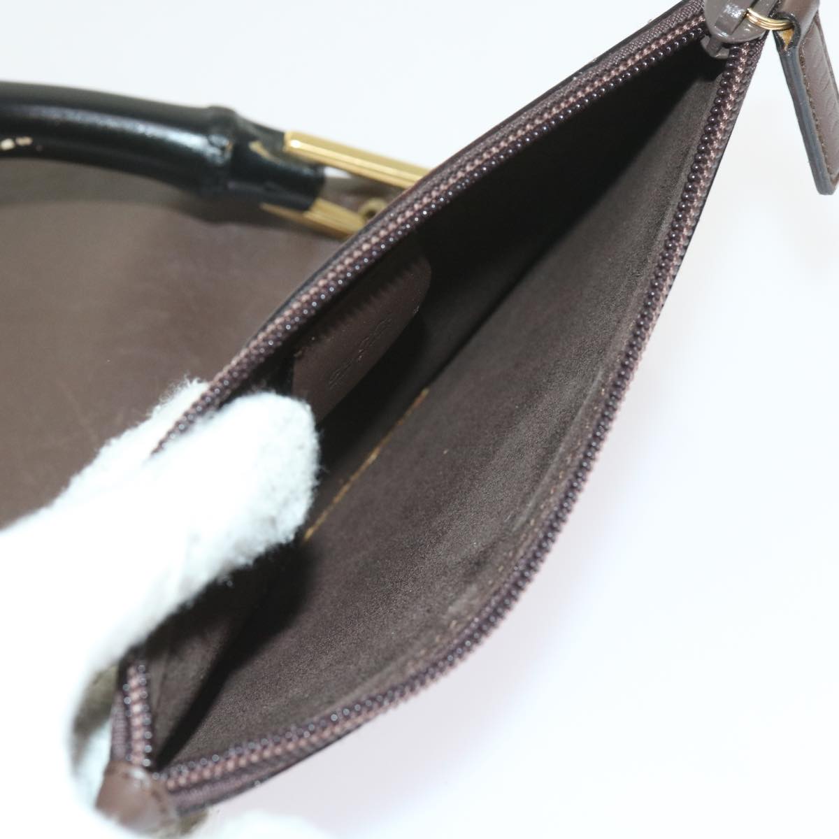 GUCCI Bamboo Shoulder Bag Leather Brown ac2294