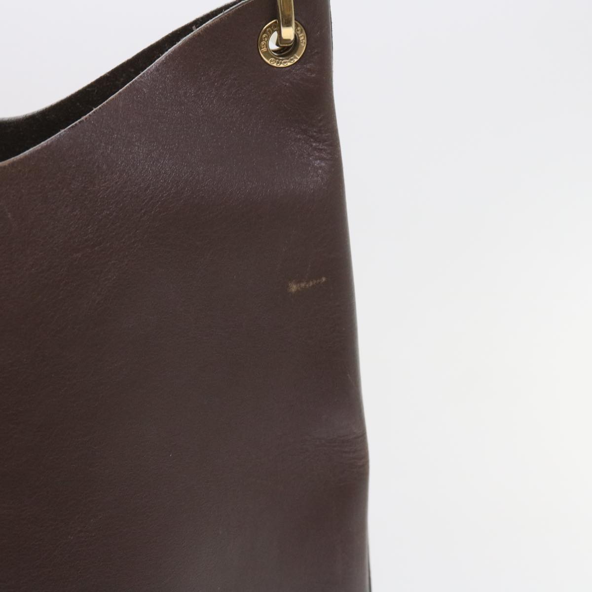 GUCCI Bamboo Shoulder Bag Leather Brown ac2294