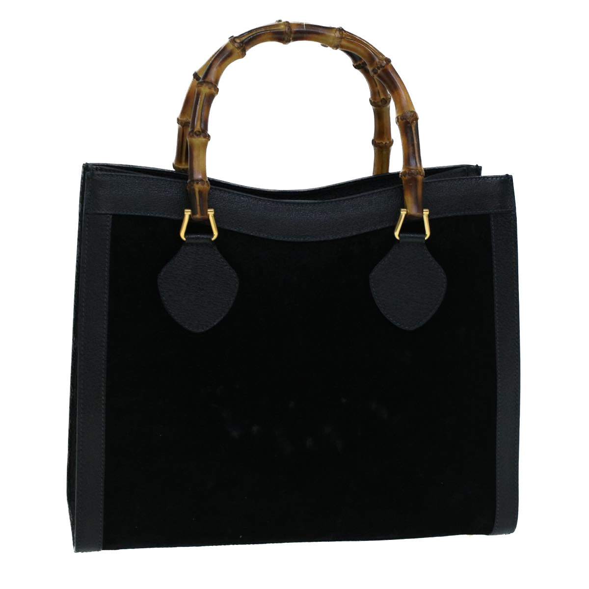 GUCCI Bamboo Hand Bag Suede Black 002 1098 0260 ac2366