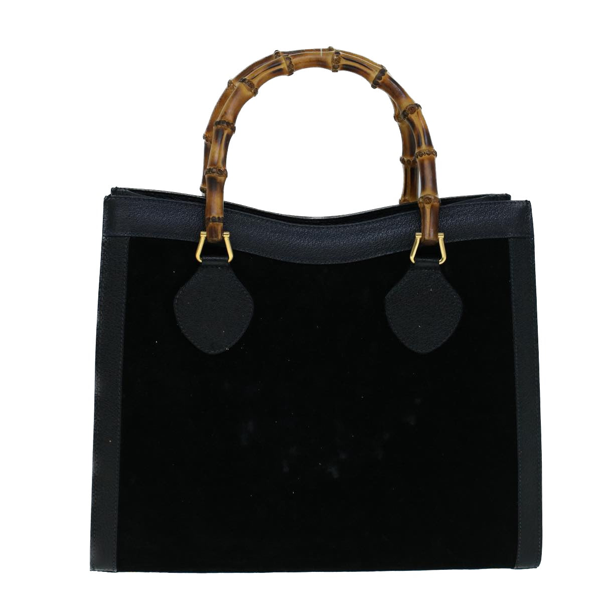 GUCCI Bamboo Hand Bag Suede Black 002 1098 0260 ac2366
