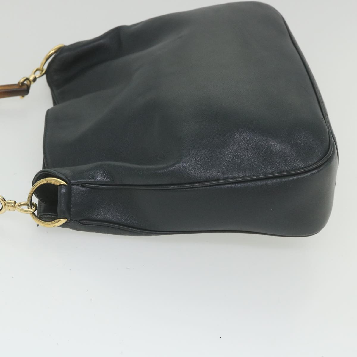 GUCCI Bamboo Shoulder Bag Leather 2way Black ac2473