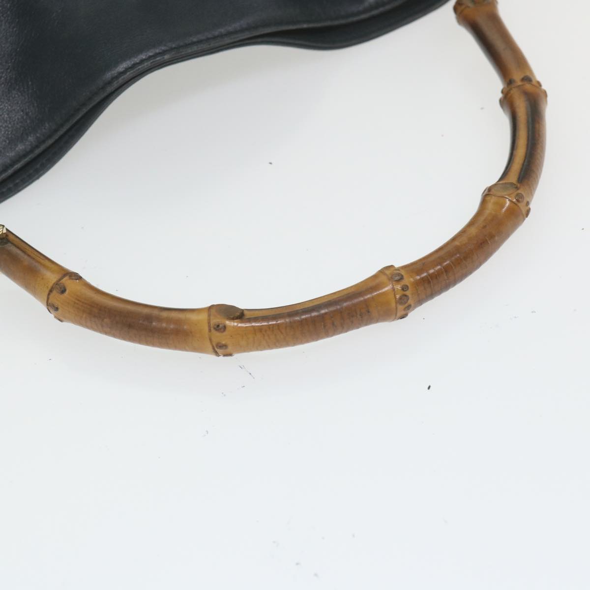 GUCCI Bamboo Shoulder Bag Leather 2way Black ac2473