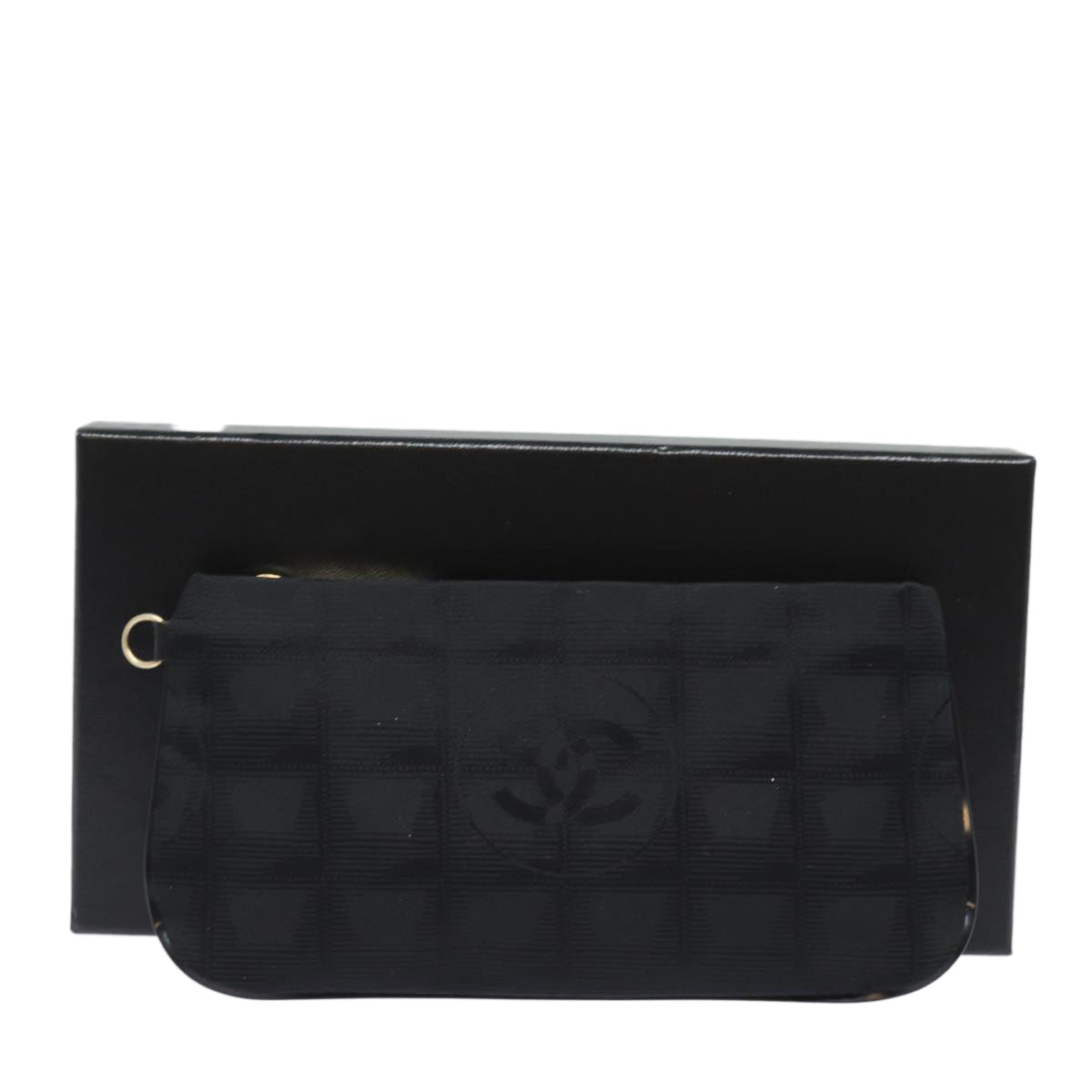 CHANEL New Travel Line Pouch Nylon Black CC ac3133