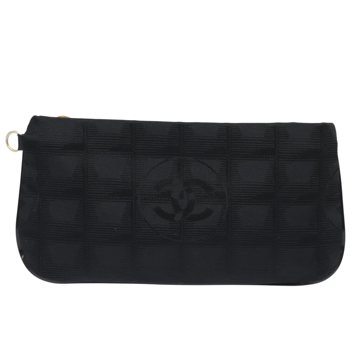 CHANEL New Travel Line Pouch Nylon Black CC ac3133