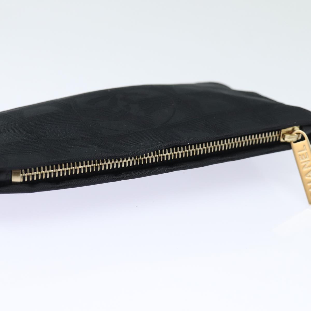 CHANEL New Travel Line Pouch Nylon Black CC ac3133
