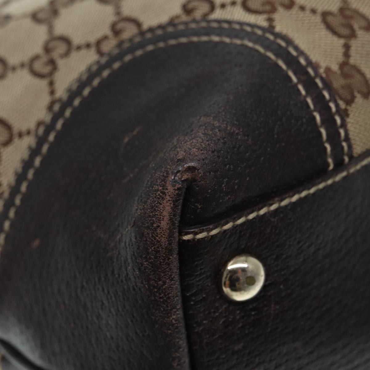 GUCCI GG Canvas Web Sherry Line Tote Bag Beige Gold Red 181779 ac3200