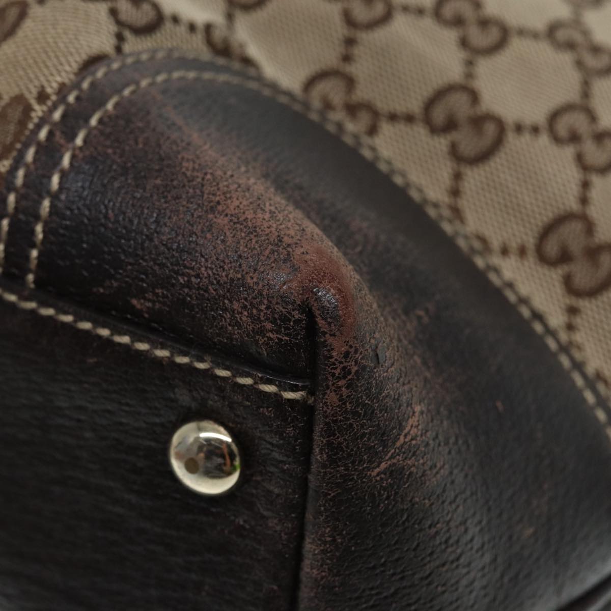 GUCCI GG Canvas Web Sherry Line Tote Bag Beige Gold Red 181779 ac3200