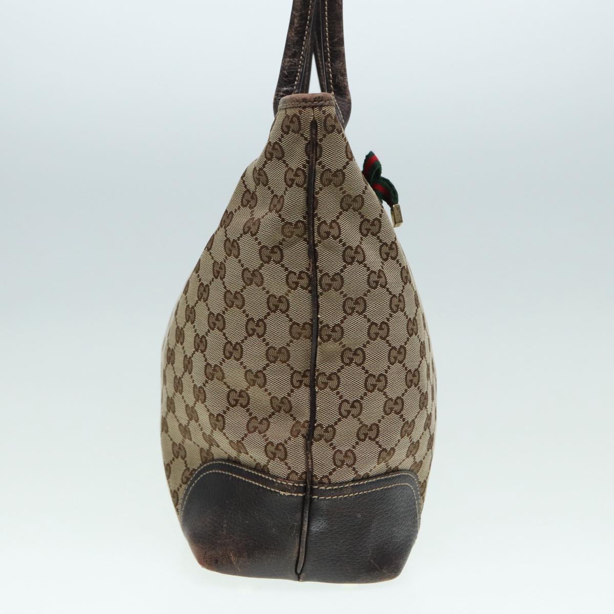 GUCCI GG Canvas Web Sherry Line Tote Bag Beige Gold Red 181779 ac3200