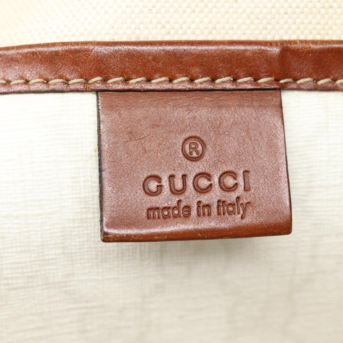 GUCCI GG Supreme Web Sherry Line Tote Bag PVC White Gold 211134 ac3214