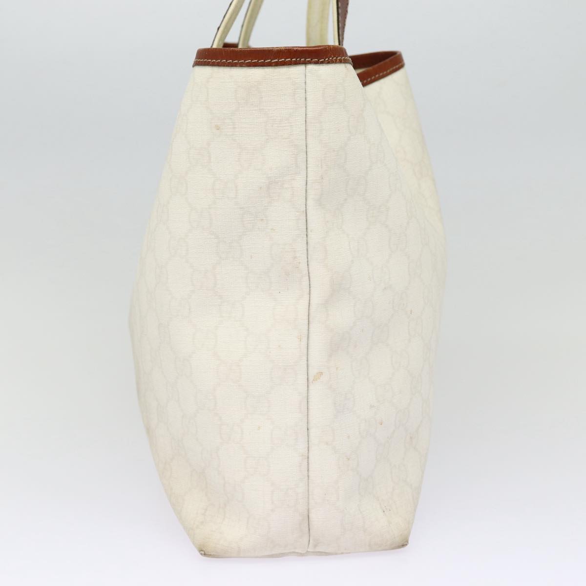 GUCCI GG Supreme Web Sherry Line Tote Bag PVC White Gold 211134 ac3214