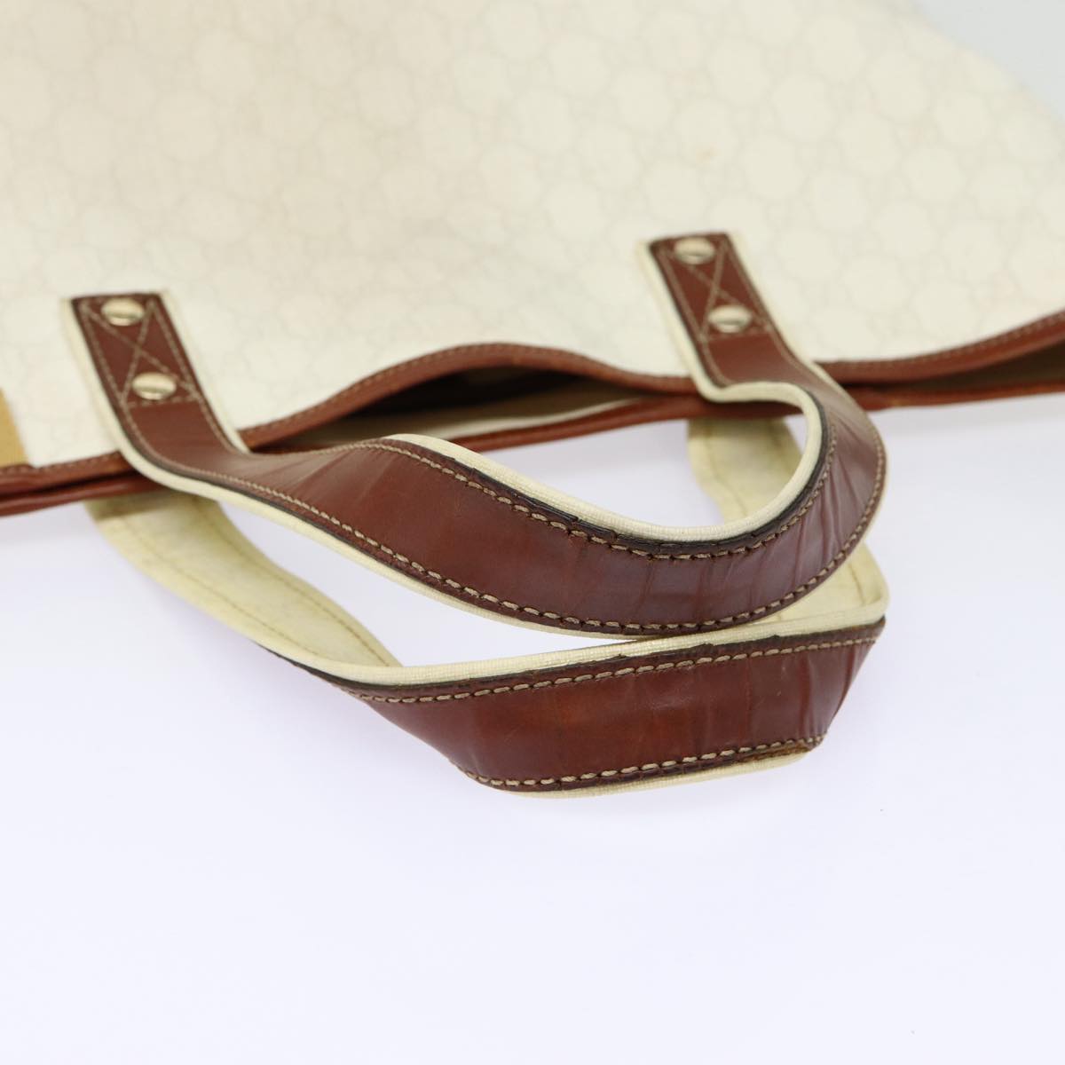 GUCCI GG Supreme Web Sherry Line Tote Bag PVC White Gold 211134 ac3214