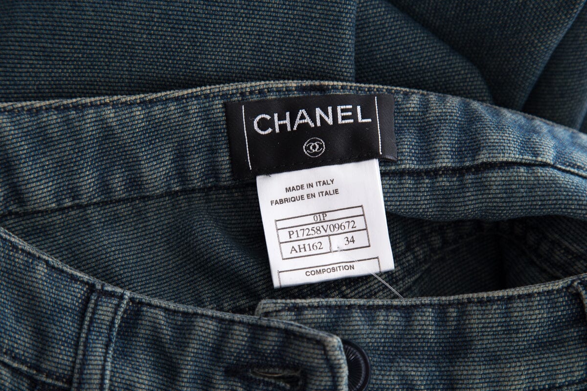 Chanel Blue CC Detail Jeans SZ 34