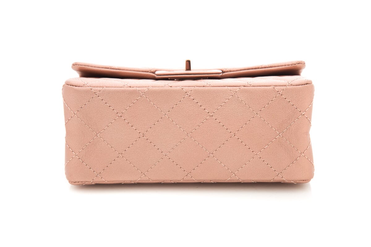 Chanel Metalliic Copper Rose Reissue Mini Flap RGH Bijoux Chain Handbag