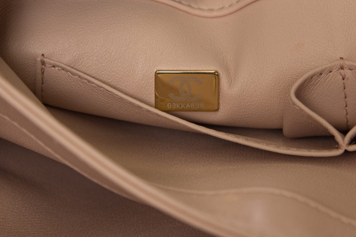 Chanel Blush Lambskin "Trendy" Handbag W/ Gold HW