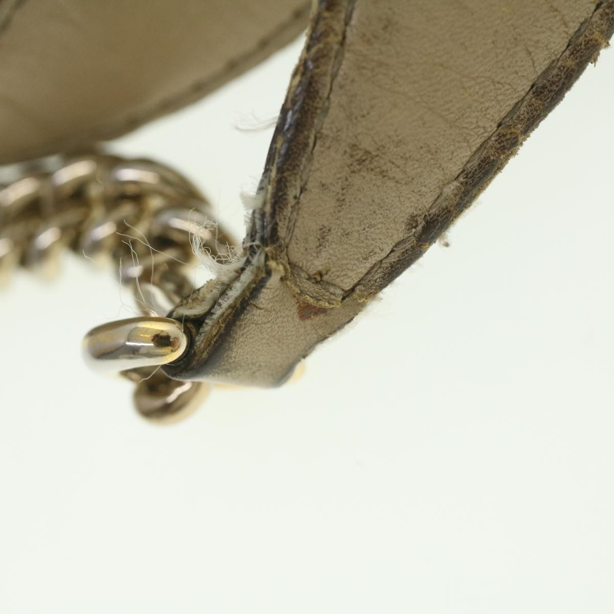 GUCCI Chain Soho Shoulder Bag Leather Beige