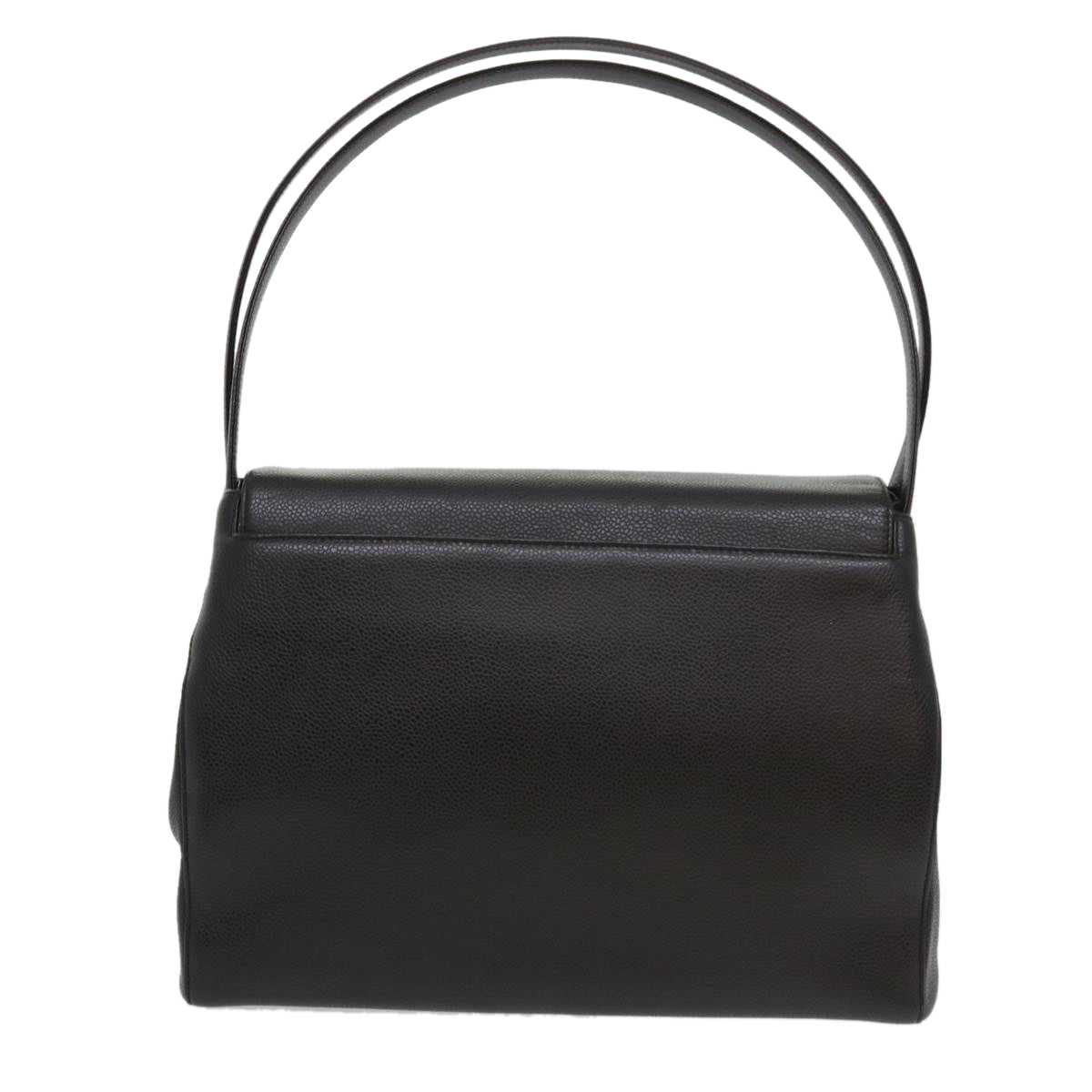 CHANEL Shoulder Bag Caviar Skin Black CC am4067