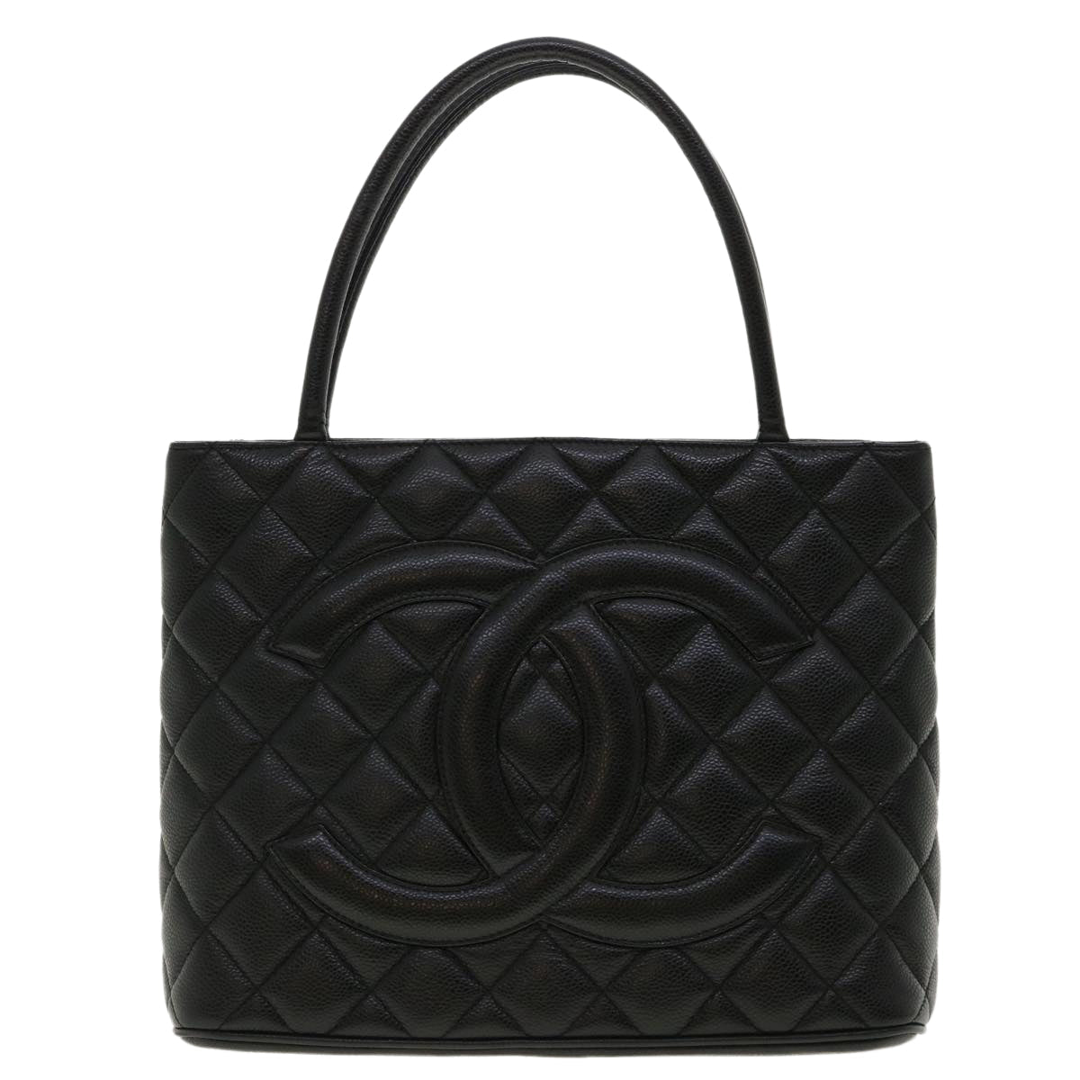 CHANEL Tote Bag Caviar Skin Black CC am4270A