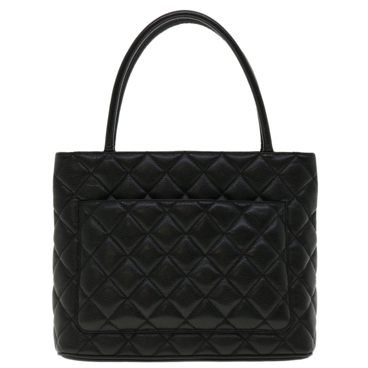CHANEL Tote Bag Caviar Skin Black CC am4270A