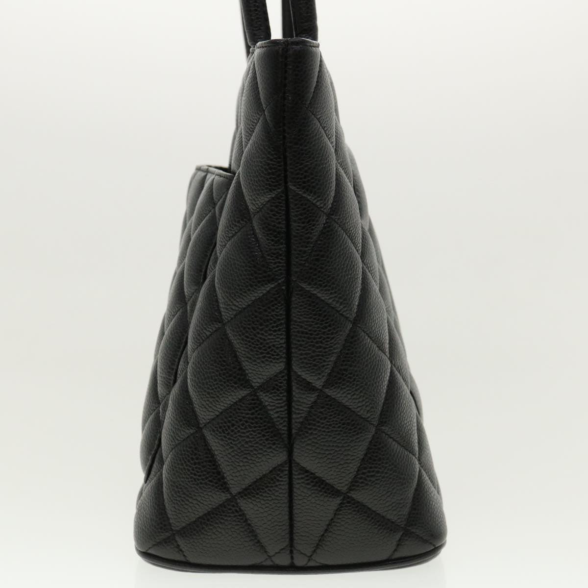 CHANEL Tote Bag Caviar Skin Black CC am4270A
