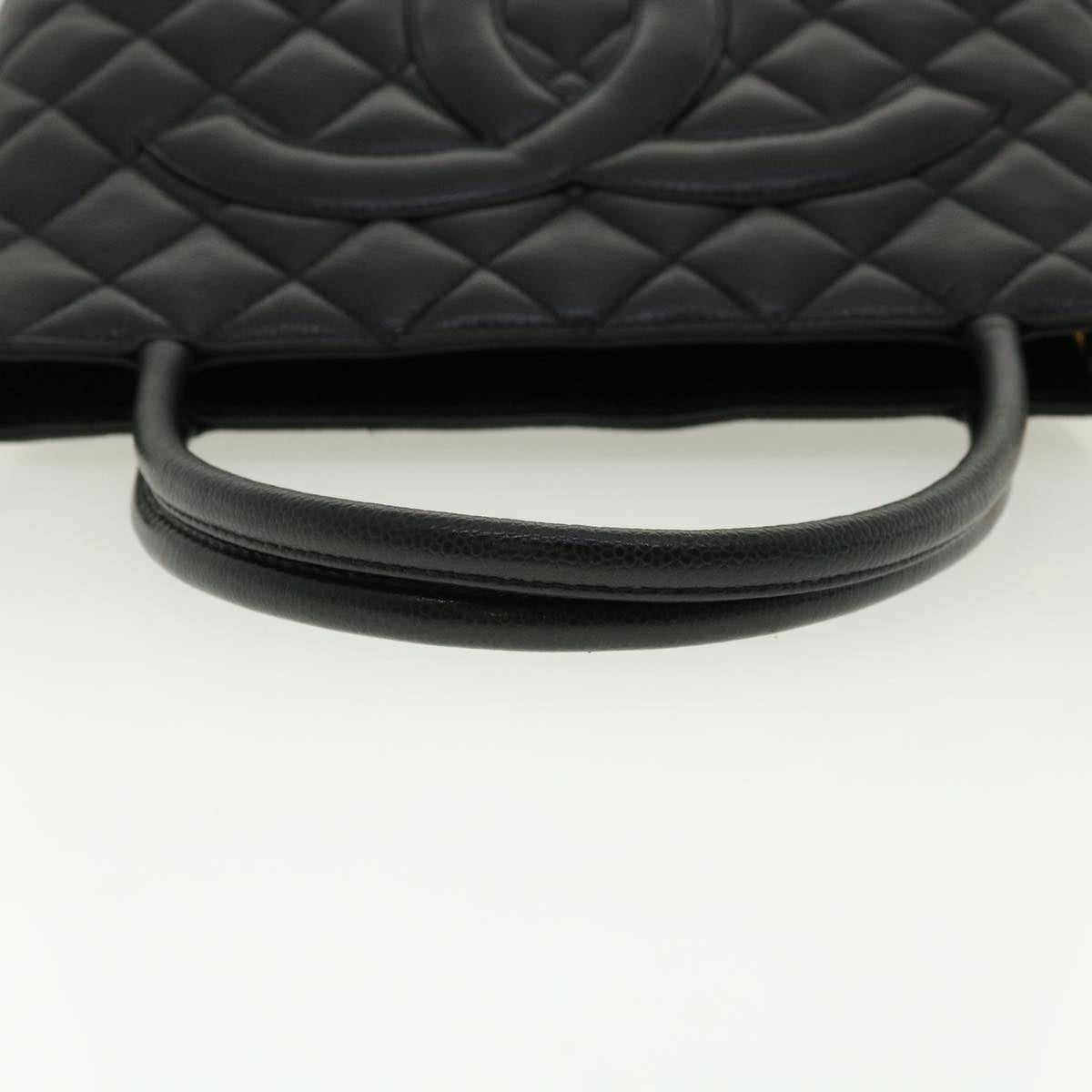 CHANEL Tote Bag Caviar Skin Black CC am4270A