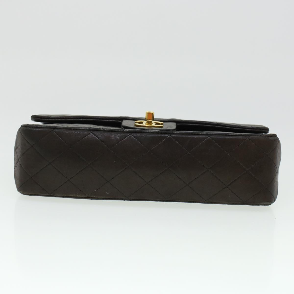 CHANEL Matelasse Turn Lock Chain Shoulder Bag Lamb Skin Black CC am4540