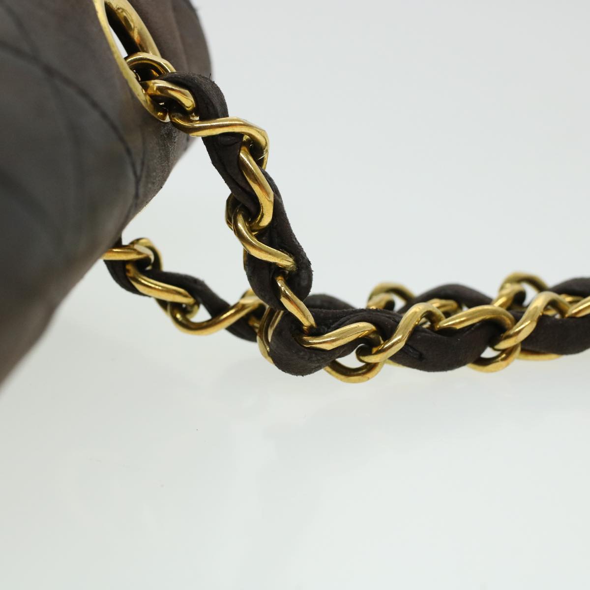 CHANEL Matelasse Turn Lock Chain Shoulder Bag Lamb Skin Black CC am4540
