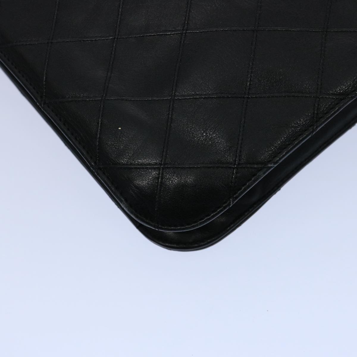 CHANEL Bicolole Briefcase Lamb Skin Black CC am5376