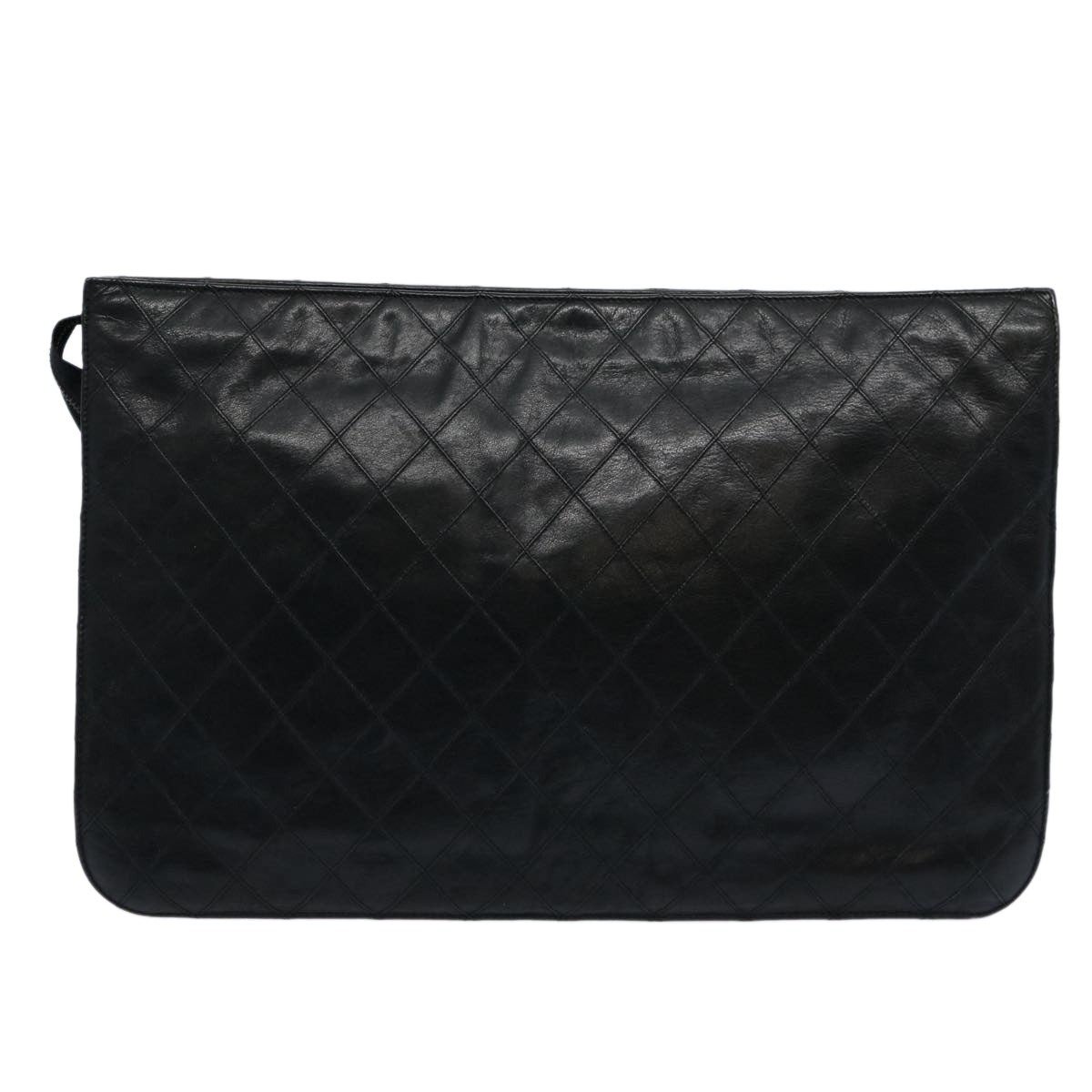 CHANEL Bicolole Briefcase Lamb Skin Black CC am5376