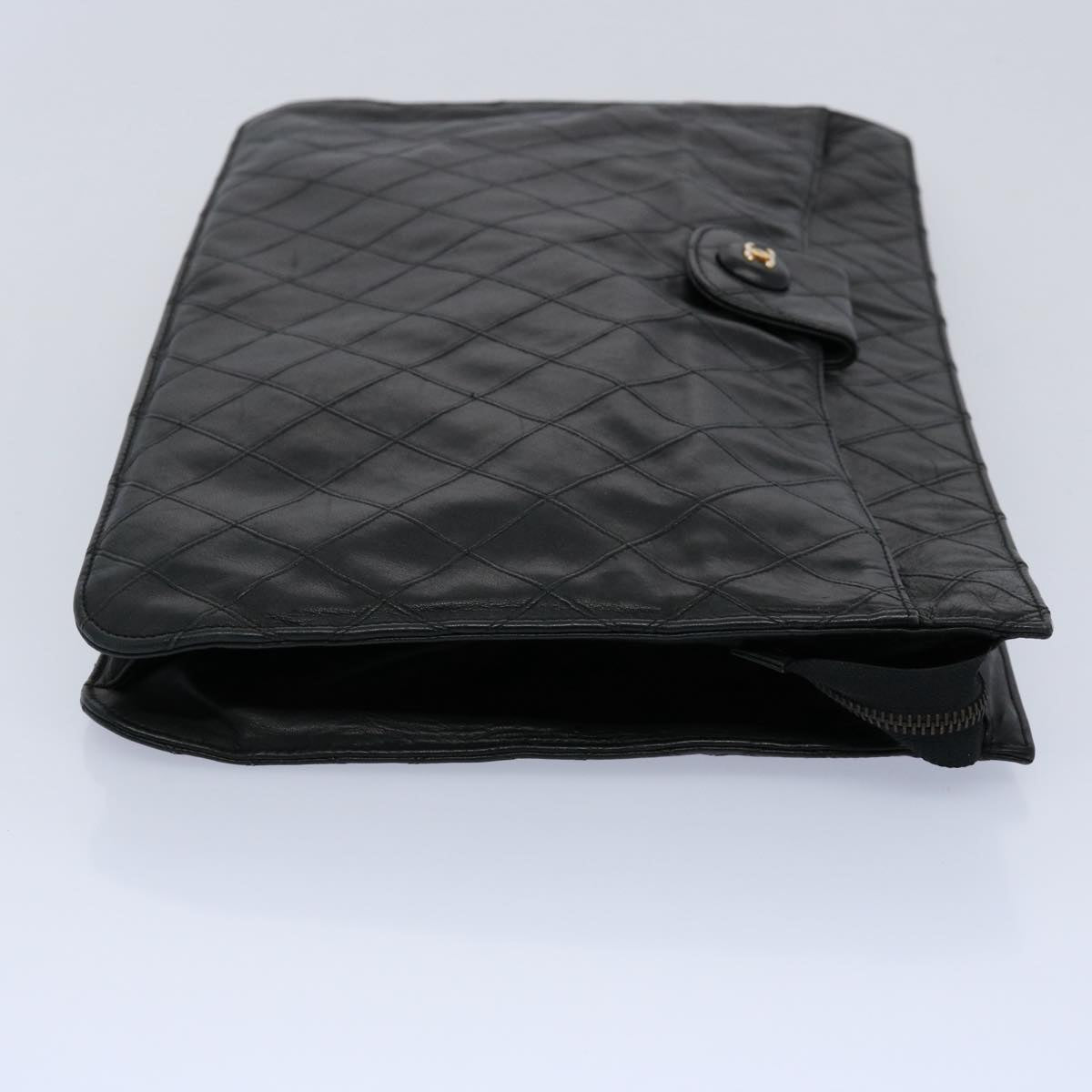 CHANEL Bicolole Briefcase Lamb Skin Black CC am5376