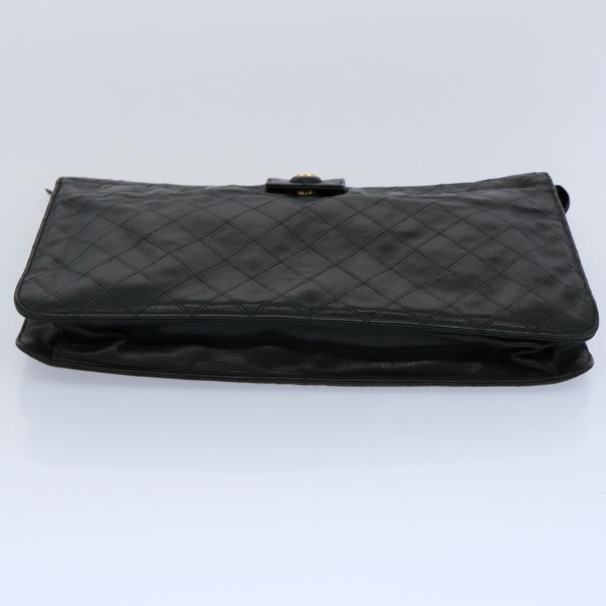 CHANEL Bicolole Briefcase Lamb Skin Black CC am5376