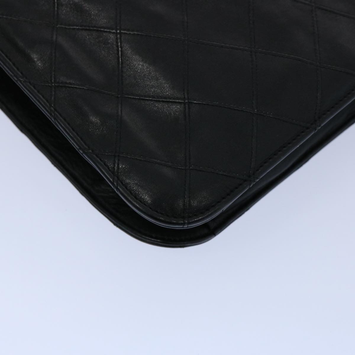 CHANEL Bicolole Briefcase Lamb Skin Black CC am5376