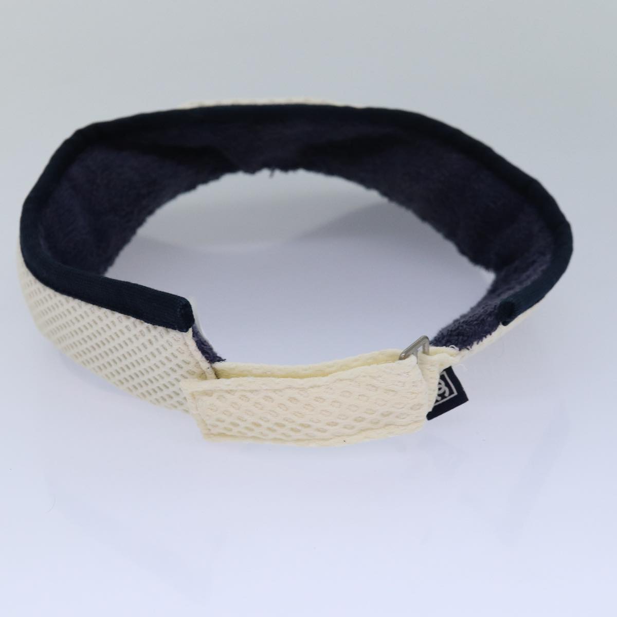 CHANEL Sports Sun Visor Cotton White Silver CC am6754