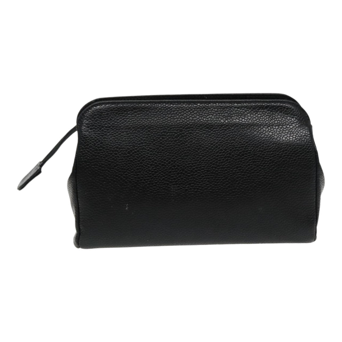 CHANEL COCO Mark Pouch Caviar Skin Black Gold CC am7049