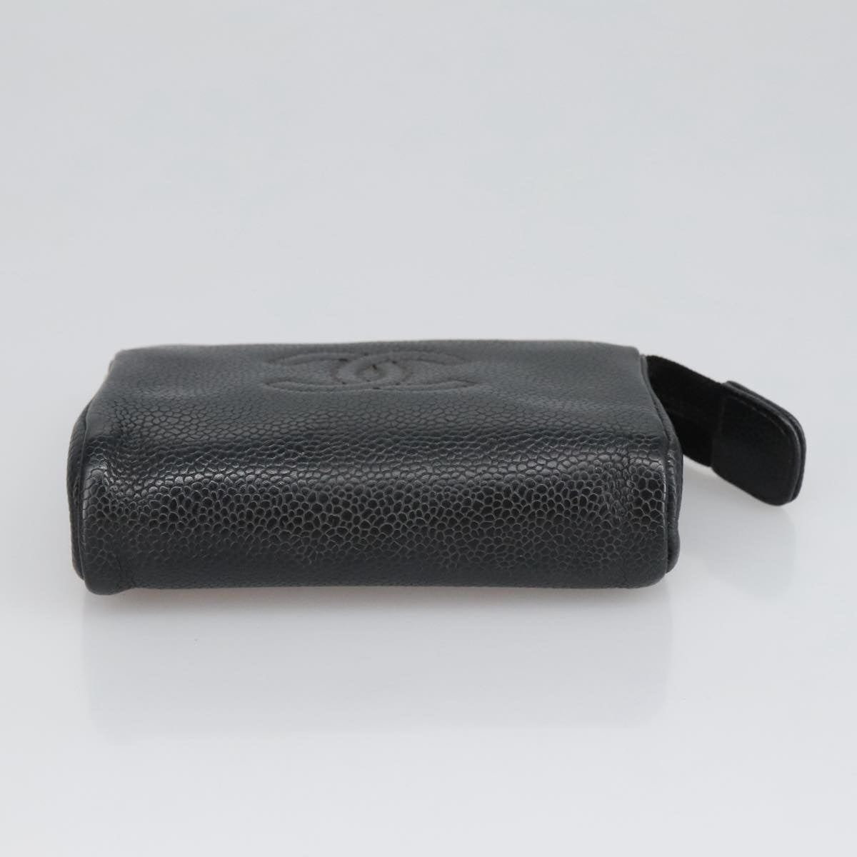 CHANEL COCO Mark Pouch Caviar Skin Black Gold CC am7126