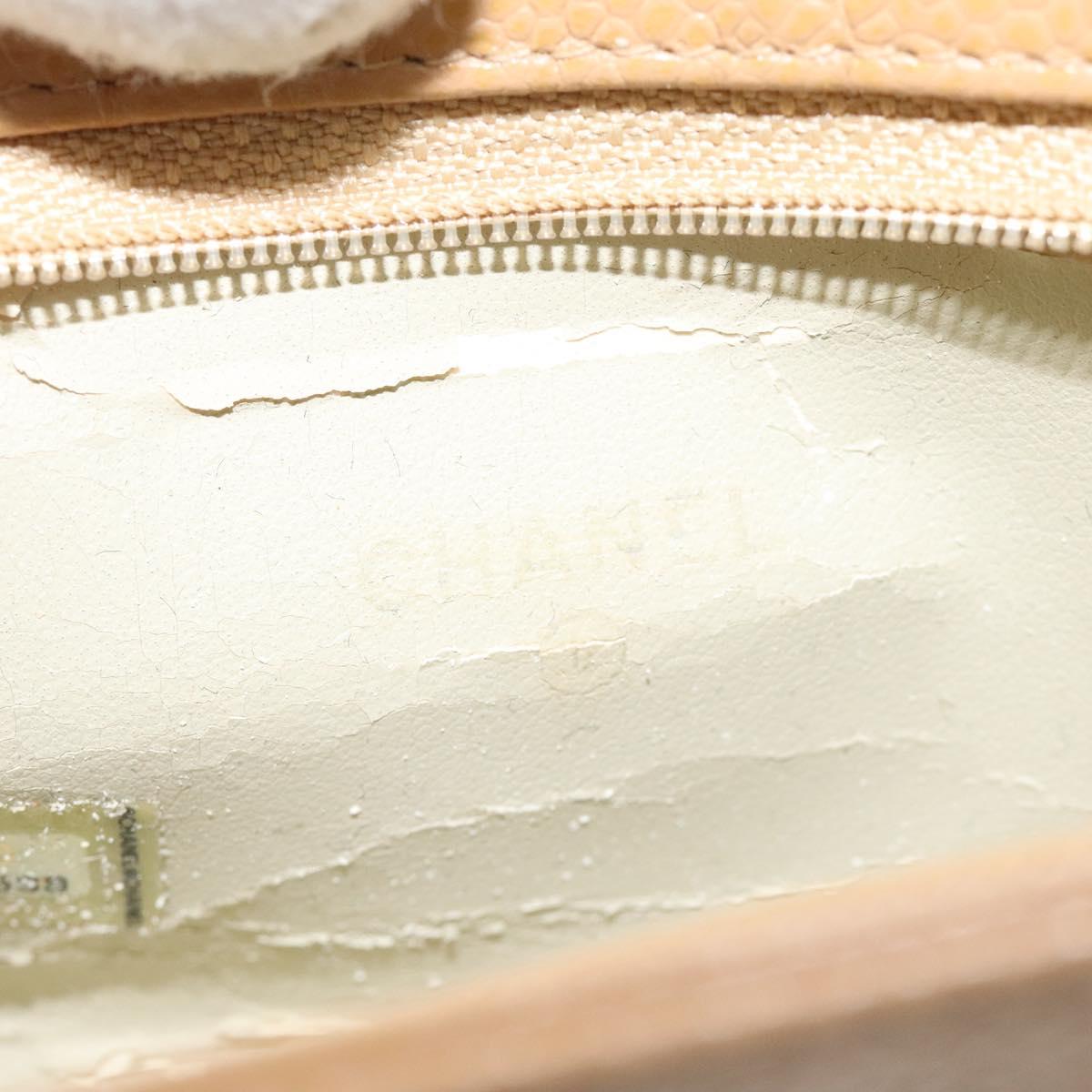 CHANEL COCO Mark Pouch Caviar Skin Beige Gold CC am7634